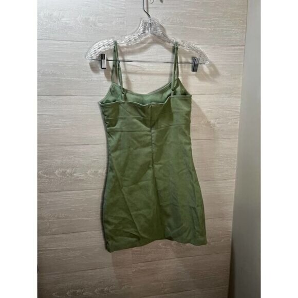 Lottie Moss Sage Green Mini Slip Dress Spaghetti Straps Womens Fitted Size S - Picture 4 of 8